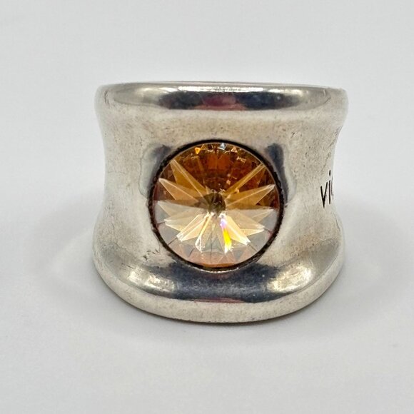 Vidda Sterling Silver Citrine Statement Ring Modern Design - Picture 1 of 8